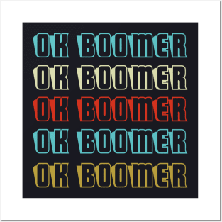 Ok Boomer Vintage Text Meme Posters and Art